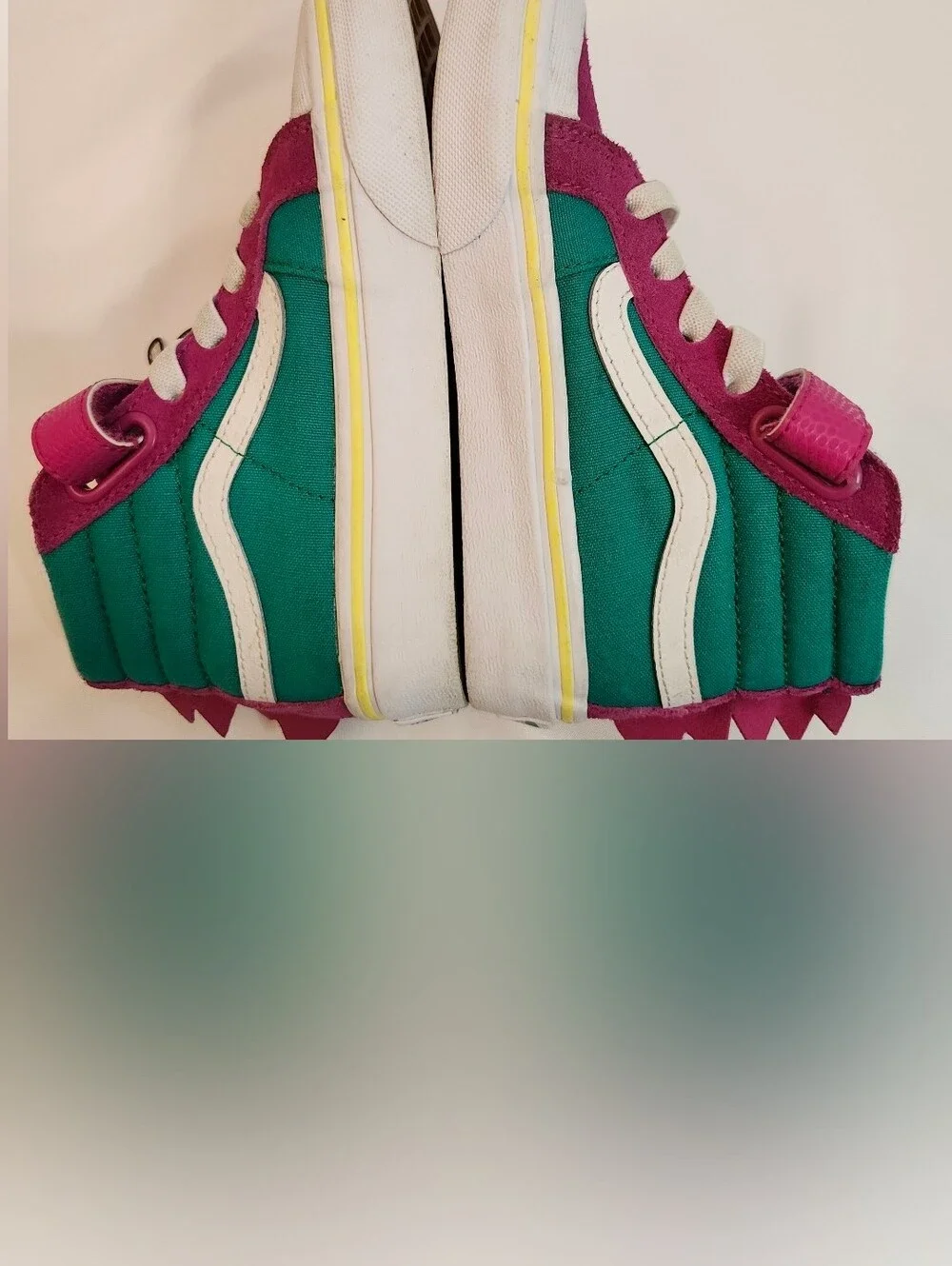 Vans Dino SK8 Hi Reissue V 508357Fuschia Suede/Green Unisex Size 12K US GUC